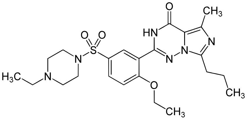 樂威壯藥理作用機制示意圖，說明PDE5抑制劑如何促進勃起